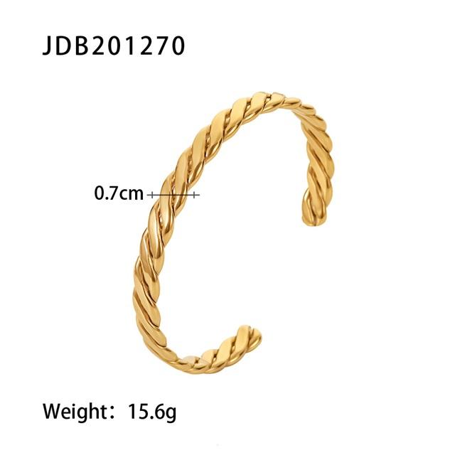 Youthway Gold Plated Stainless Steel Bangles Winter Stacking Cubic Zirconia Opening Bracelet For Women Jewelry Gift  New