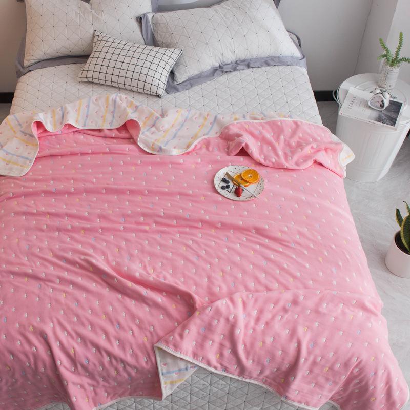 The New Cotton Six-layer Gauze Towel Quilt Is A Single Double Air Conditioning Blanket, A Cotton Sofa Towel, A Four-season Lunch Break Blanket