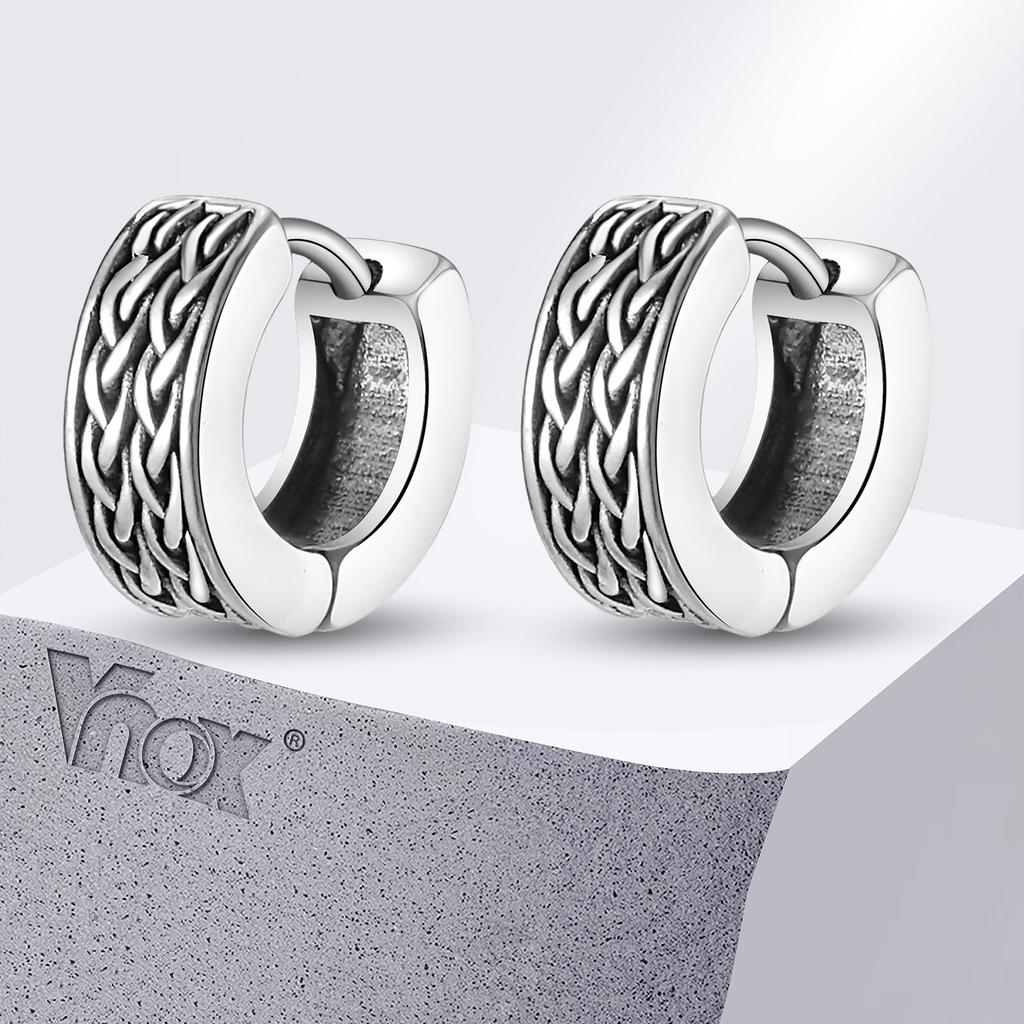 Vnox Anti-Allergie Wikingerknoten Creolen für Männer Jungen, Edelstahl Kleine Creolen Huggies Ohrringe, Piercing Schmuck