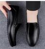 Men's Casual Leather Slip-On Shoes: Soft Sole, Comfortable Cowhide, Wedge Heel, Large Sizes