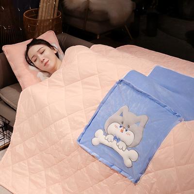 Cartoon Rabbit Puppy Dog Throw Pillow Quilt Dual-Purpose Two-In-One Folding Air Conditioner Quilt Office Nap Blanket Pillow