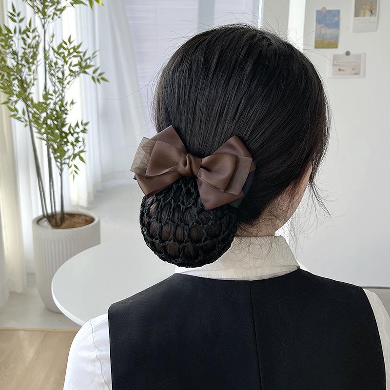 Nurse Head Flower Female Mesh Pocket Professional Hairnet Stewardess Hair Mesh Cover Bank Hotel Restaurant Waiter Headgear Hair Accessories