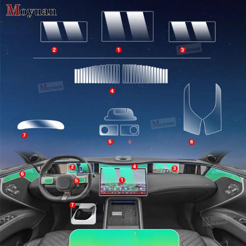 For Avatr Avita 11 12 2024 Gearbox Panel Navigation Screen Automotive Interior TPU Protective Film Anti-Scratch Sticker