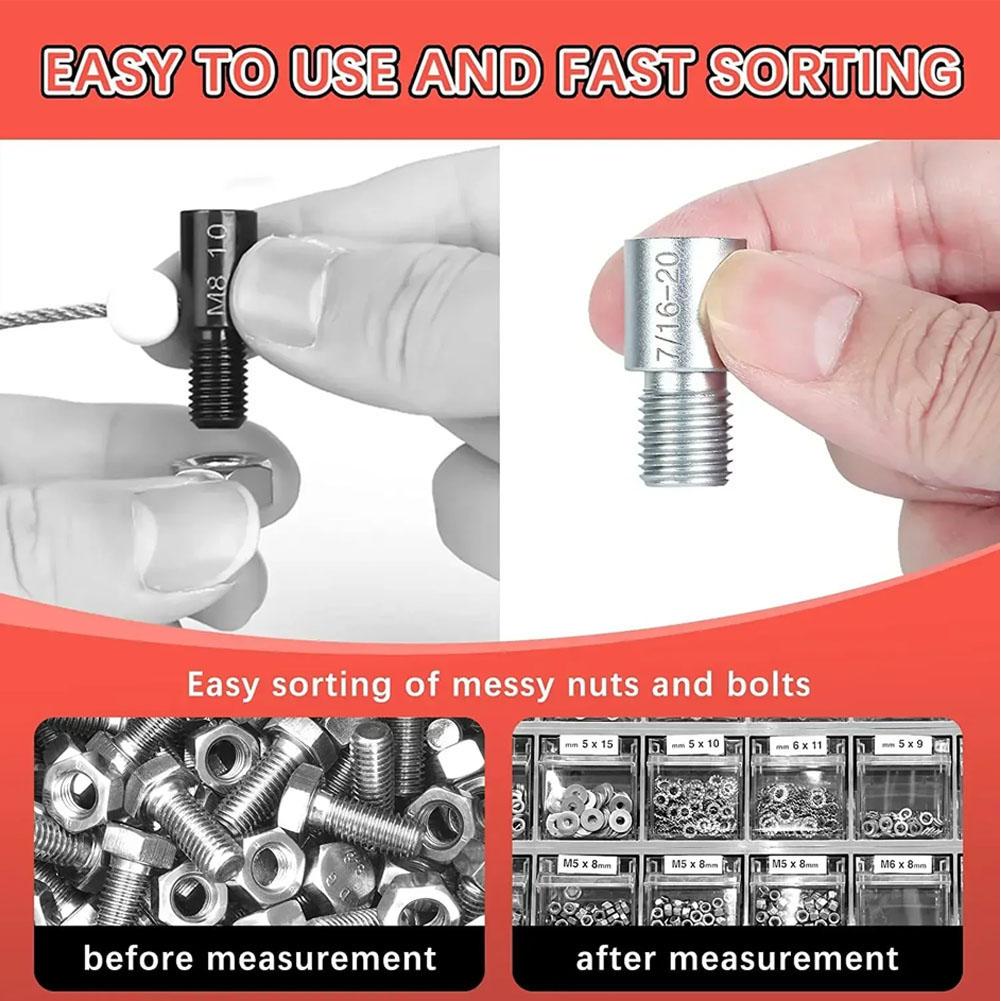 

50pcs Thread Nut And Bolt Thread Gauge Kit Standard And Metric For Size Check Of Bolts Or Nuts In Narrow Areas Tools Set China Mainland