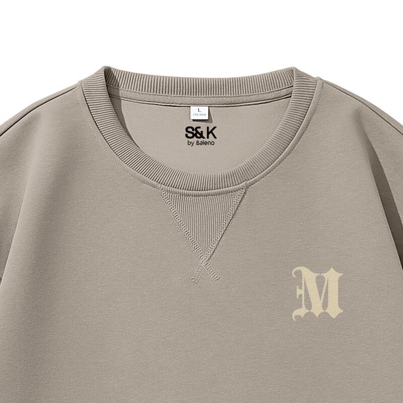 Baleno Men's S&K Series Letter Print Crewneck Sweatshirt