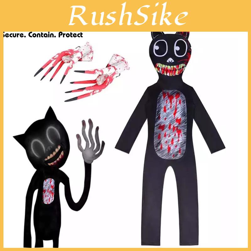 Halloween Performance Kostüm Sirenhead Cartoon Katze Bodysuit Set Für Kinder Cartoon Katze Thema