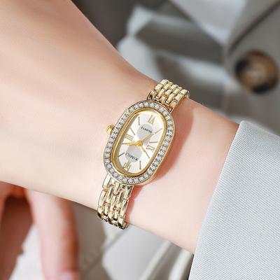 Ceas de damă 2025 Minimalist Stil Roman Oval Quartz Casual Compact Brățară Ceasuri de Rochie la Modă