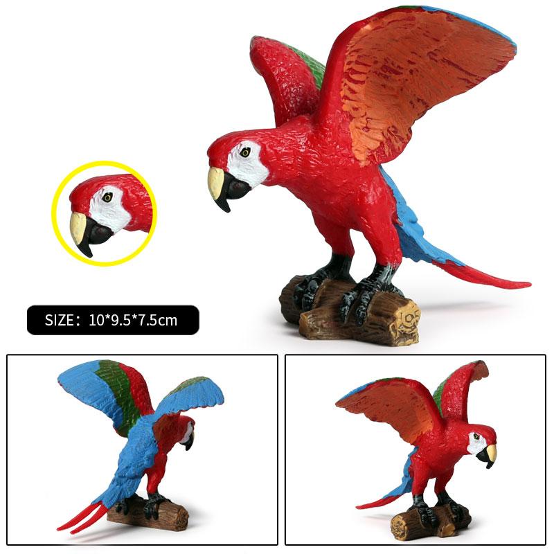 Oenux Bird Forest Animal Parrot Macaw Cockatiel Cockatoo Agapornis Puffin Model Solid PVC Garden Decoration Education Kids Toy