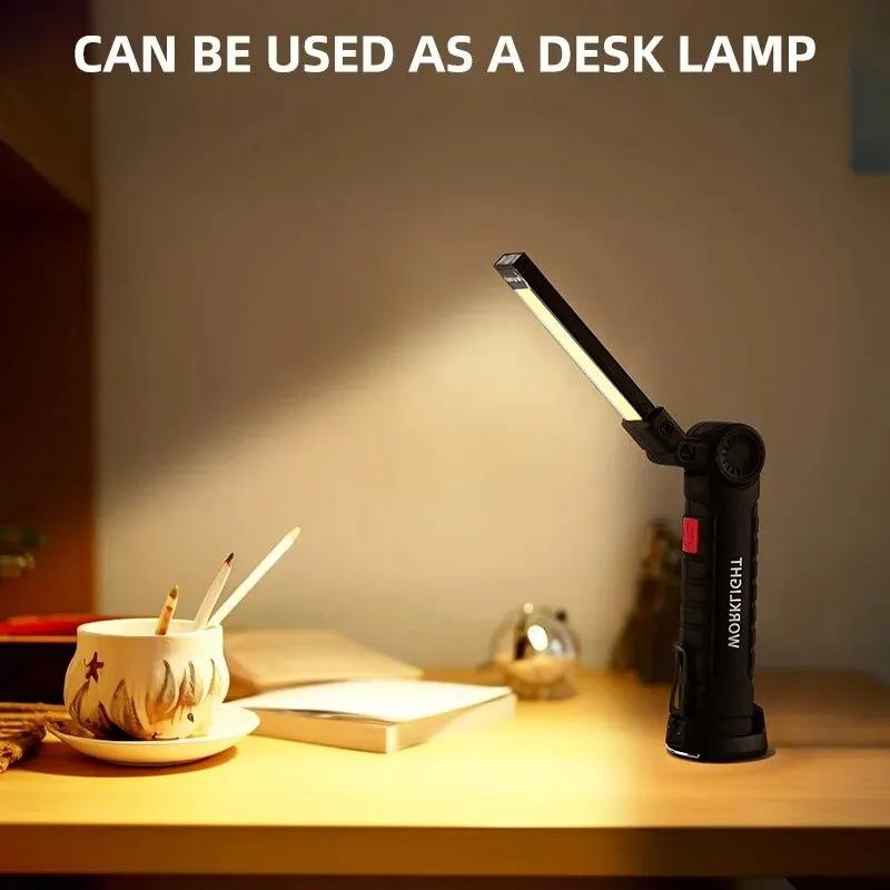 New Portable COB LED Flashlight With Magnetic Rechargeable Work Light Tent Hook Up Hanging Camping Search Lights Emergency Lamp