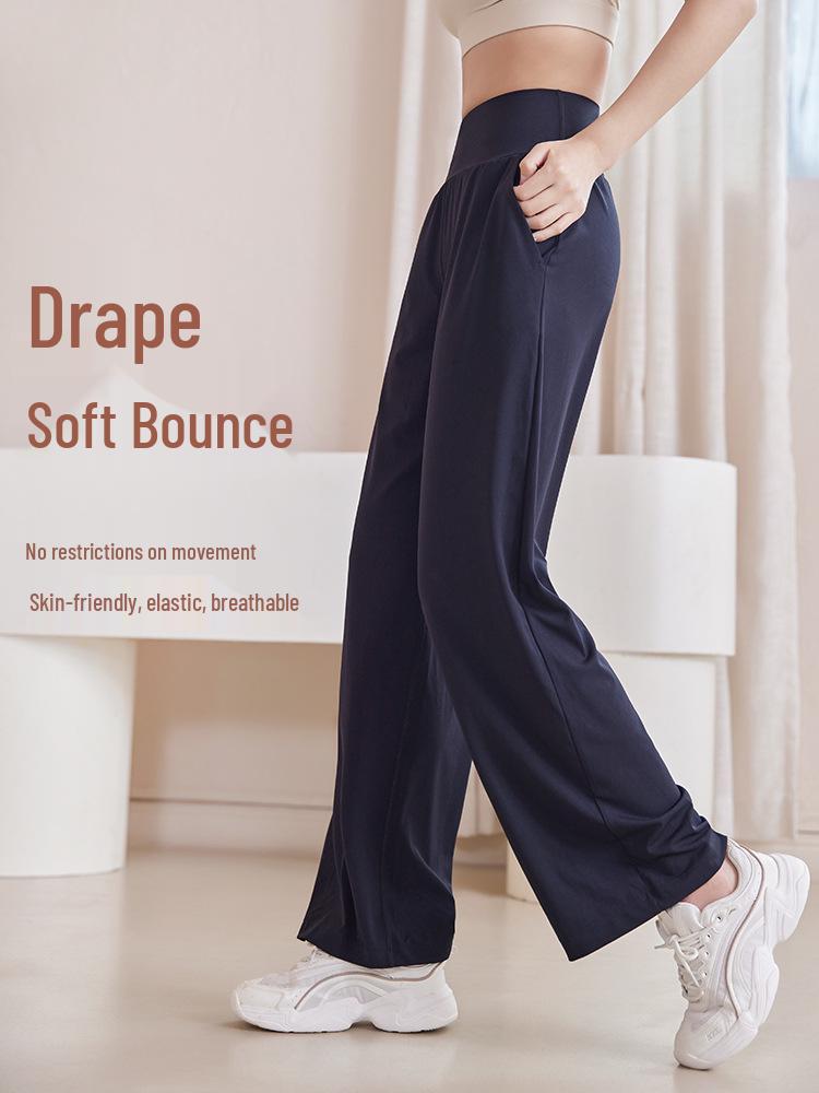 Plus Size High Waist Yoga Pants - Women's Quick Dry, Loose Wide Leg Fitness Long Pants