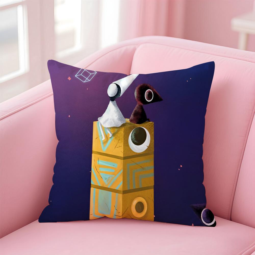 

Anime Kwaii Game MMonument Valley Cushion Cover Pillowcase Short Plush Invisible zipper Room Sofa Cushion Cover 30X30cm