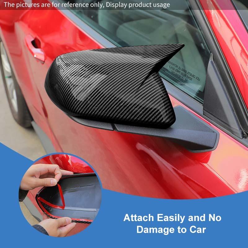 Car Rearview Mirror Decorative Frame Protective Cover For Ford Mustang 2015 Up Car Exterior Accessories , ABS Plastic