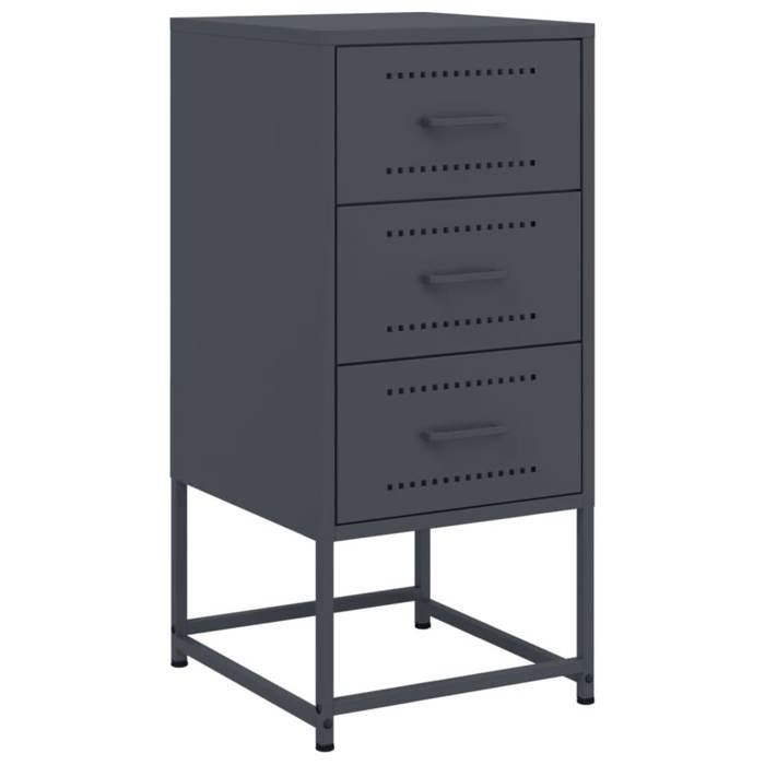VidaXL Table de chevet anthracite 36x39x78 cm acier, armoire, armoire latérale, meuble de chambre à coucher, table de 846582