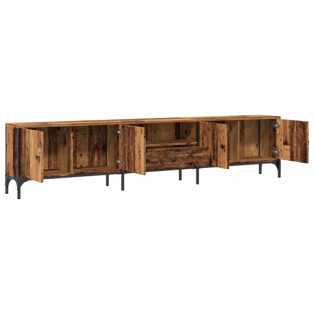TV Cabinet with Drawer Rustic Wood Look 200 x 25 x 44 cm