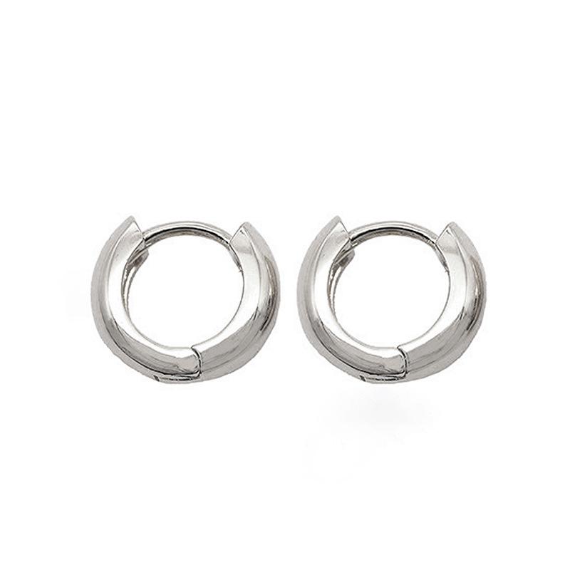 Orecchini a cerchio rotondi lisci placcati in oro 14k - Gioielli di moda eleganti e leggeri di lusso per le donne