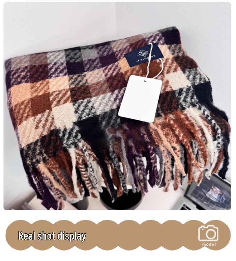 Korean Style Unisex Wool Blend Scarf: Anti-Pilling, Warm, Multi-Purpose Winter Shawl