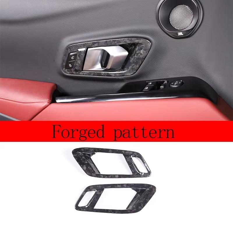 ABS Kohlefaser/Rot Für Toyota Supra GR MK5 A90 2019-2026 Tür Innen Türschale Griff Rahmen Aufkleber Innenraumzubehör