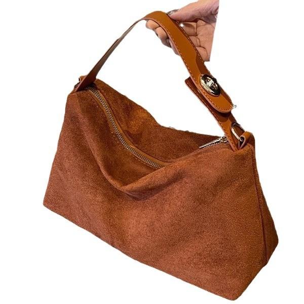 Vintage Frosted Leather Handbag Women's 2025 New Fashion Shoulder Underarm Bag Large Capacity Versatile Commuter Pillow