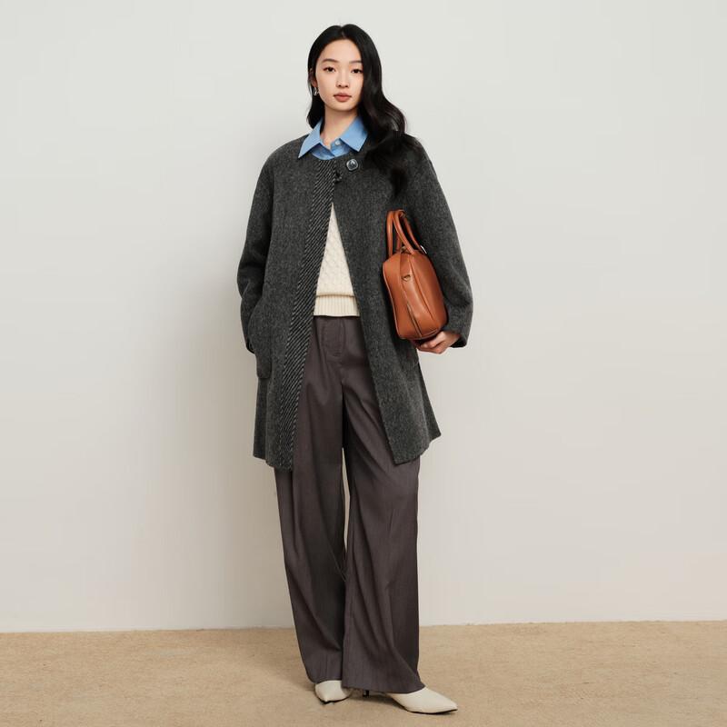 Elva' Island Women's Double-Sided Wool Blend Short Coat