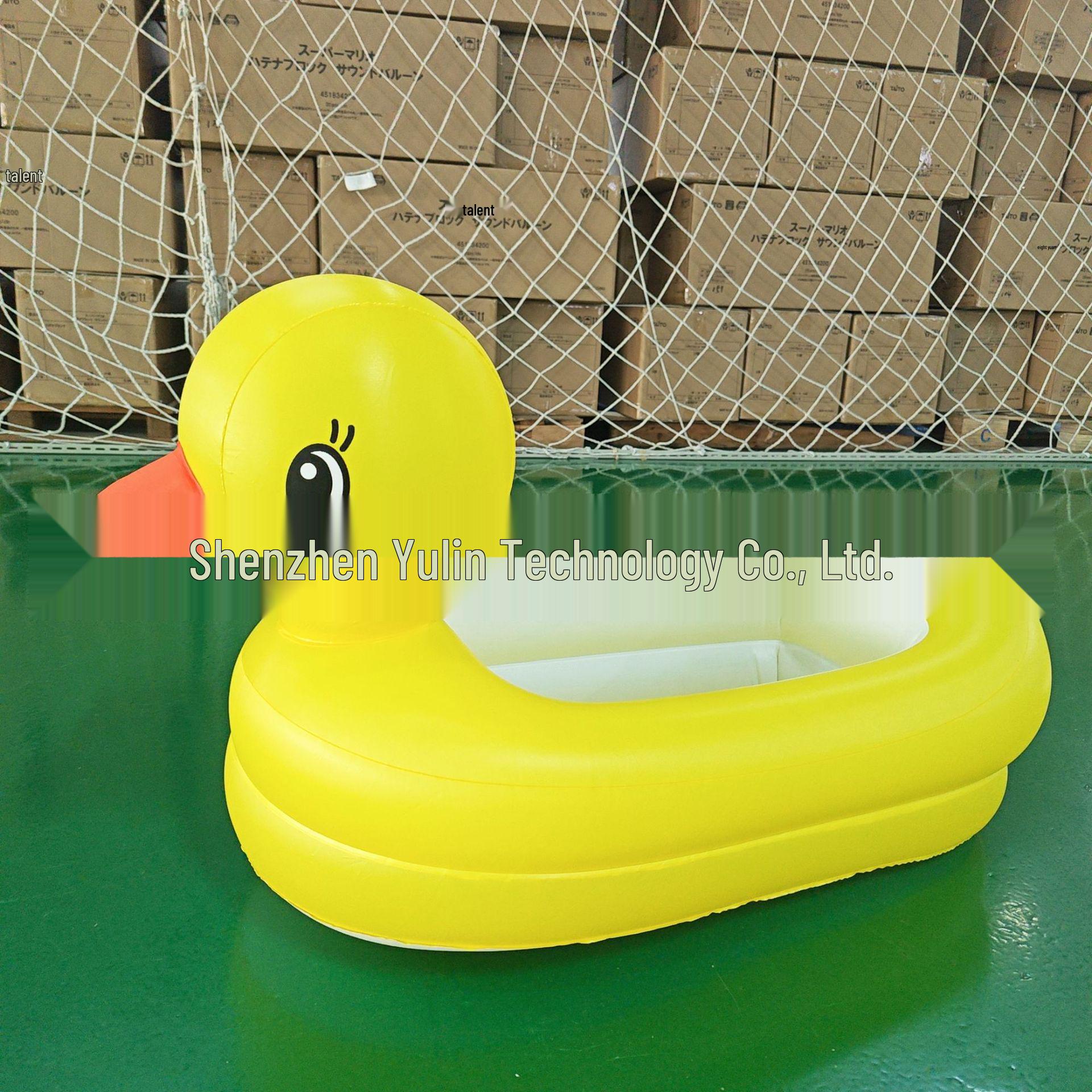 Thick-Bottom PVC Inflatable Yellow Duck Children s Pool & Bathtub 95x50cm Bathtub жёлтый