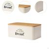 Bread Box Kitchenware Bin with Bamboo Lid for Pantry Farmhouse Bakery Cookies