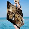 Lion Majesty In Fantasy Beach Towel, Super Soft Microfiber, Gift for Her/Him, Birthday, for Pool, Beach, Travel, Home Decor Fan Gifts