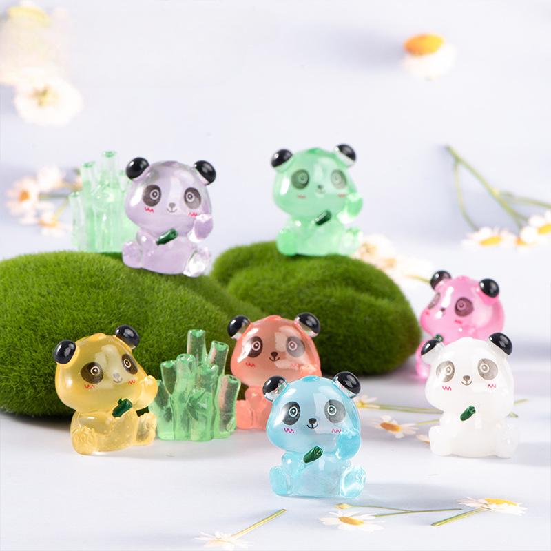 Micro Landscape Resin Decoration Glow-in-the-dark Cartoon Red Panda Decoration Desktop Car Decoration Accessories