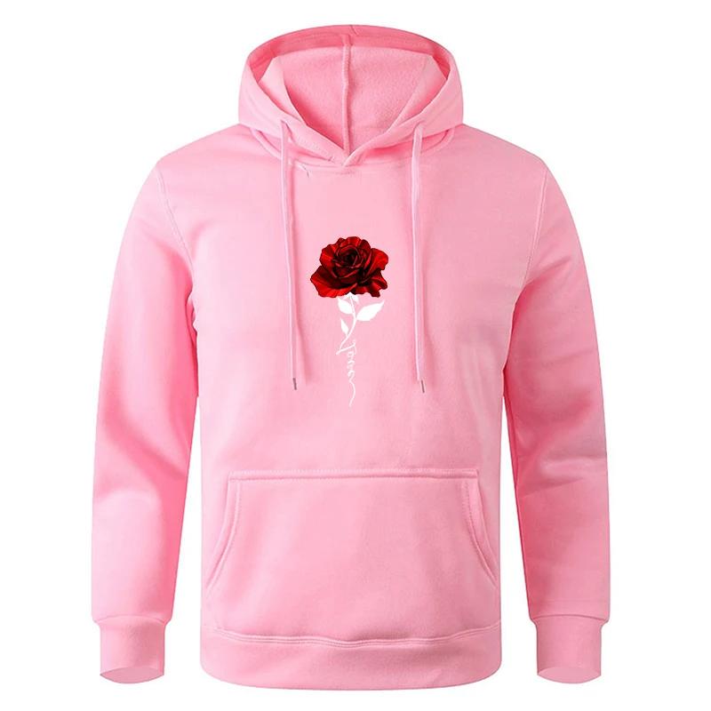 Men's Multi - Color Printed Pocket Sports Fitness Fashionable Casual Sweatshirt Hoodie Pullover
