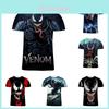 Camiseta Casual 3D Estilosa com Estampa de Filme e Quadrinhos do Venom para Homens e Mulheres, Para Todas as Estações