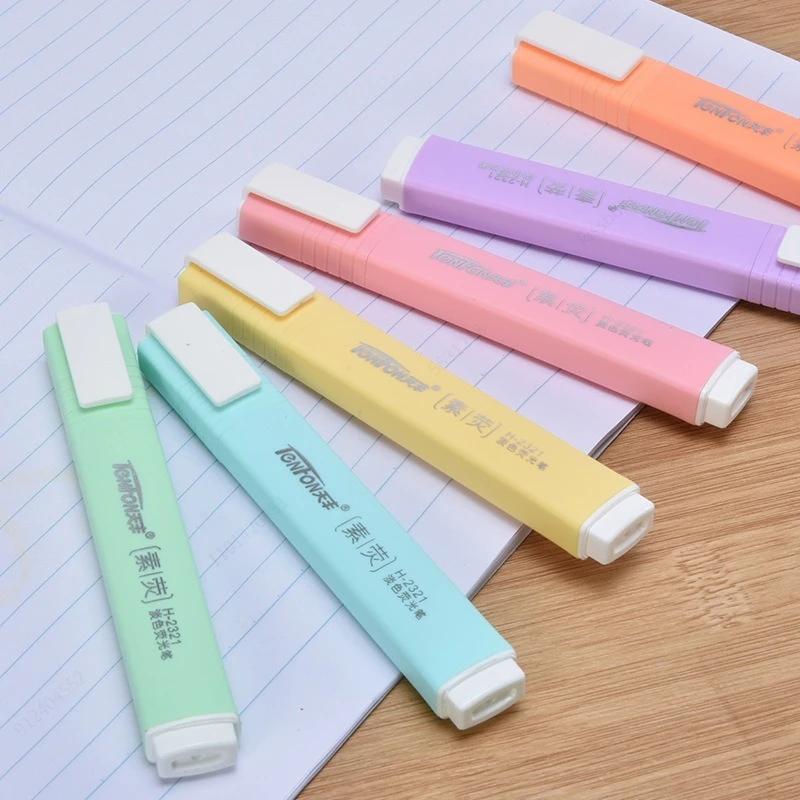 Xiaomi 6 Colors/box Fine Glitter Highlighter Pen Set Fluorescent Markers Highlighters Pens Art Marker Japanese Cute Kawaii Stationery