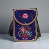Women's Small Crossbody Cell Phone Bag Boho-Style Colorful Beaded Purse Wallet with Handmade Patterns Lightweight Cell Phone Shoulder Bag for Women