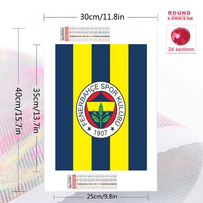 Fenerbahce Glory 100% Round Full Drill 5D DIY Diamond Painting Embroidery Cross Stitch Rhinestone Décor