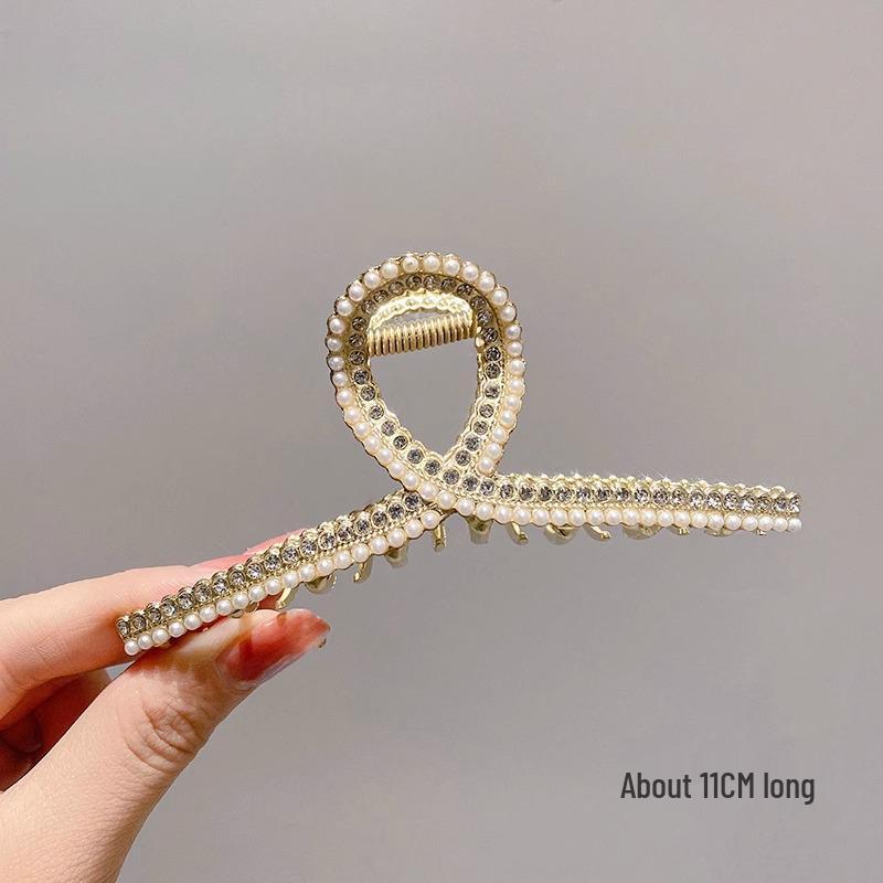 Clamă Mare Metalică pentru Păr de la un Influencer Coreean: Clips elegant modern rechin pentru femei