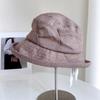 High-end Zomer Katoen Linnen Slouchy Bucket Hoed in Koreaanse Stijl voor Dames Minimalistische Ademende Zonbescherming Caps