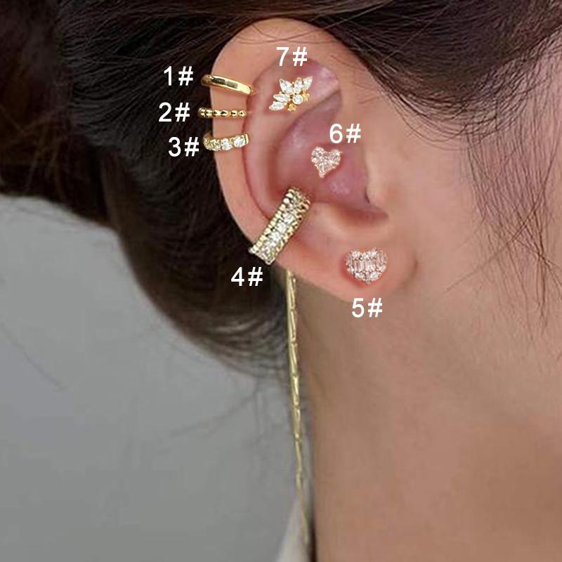 

1pc Piercing Ear Cuff Women Gold Color Tassel Chain Shiny Zircon Fake Cartilage Piercing Clip Earring Tragus Jewelry KDE126 1-2pcs