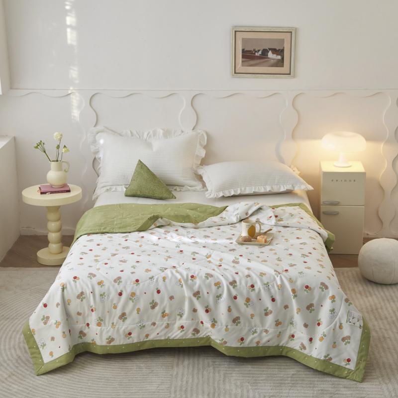 Lion Crocodile Summer Quilt 100% Cotton Kawaii Cartoon Animal Pattern Skin-friendly Air Conditioner Quilted Quilt for Boys Girls