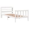 VidaXL Cadre de lit avec tête de lit blanc 75x190cm bois de pin massif, lit, mobilier de chambre à coucher, lit en bois, lit 3306565