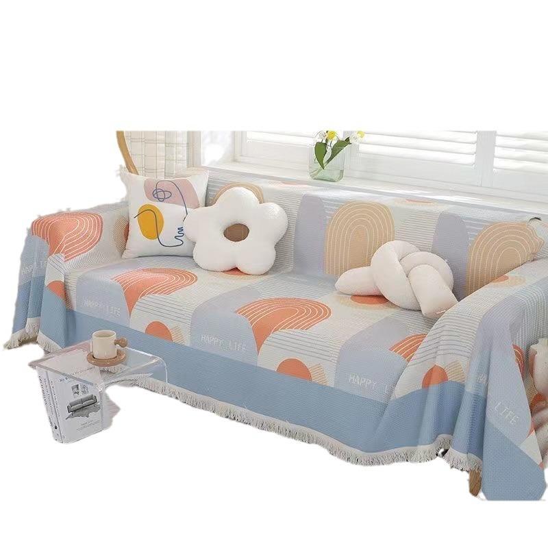 Universal-Sofadecke im nordischen Stil, rutschfester Bezug, Stoff, vollständig bezogen, Teilebezug, Sofakissen, Sand, Vier Jahreszeiten, universell, maschinenwaschbar