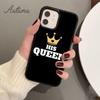 Couples Her King His Queen Phone Case for iPhone 17 Air 15 16 11 12 13 14 Pro Max Plus Cover coque Fundas Shell