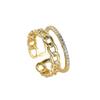 New double-layer diamond-set ring, simple personality and literary temperament jewelry ring