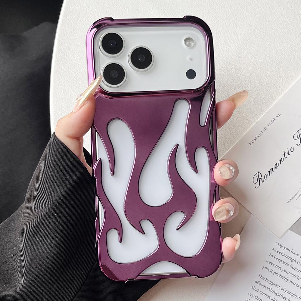 Hollow flame pattern heat dissipation silicone phone case for iPhone 17 16 15 14 13 12 11 Pro Max Air shockproof soft back cover