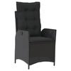 VidaXL Garden Dining Set Cushions 7pcs Black Wicker 3213072
