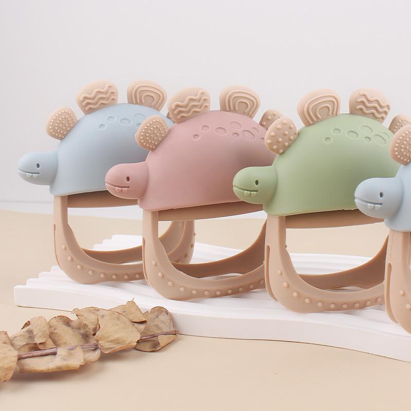 Silicone Dinosaur Glove Teether Teething Pain Relief BPA Free Easy Clean Soothing Baby Teething Toy for Infant Gifts