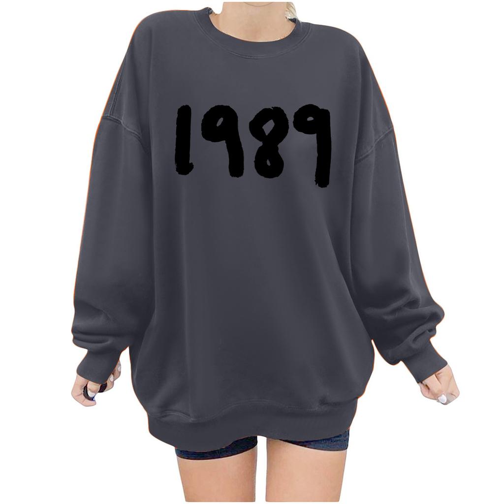 Women Autumn Winter Tops Women's Long Sleeve Sweatshirt Casual Crewneck Loose Fit Pollover Fleece Tops