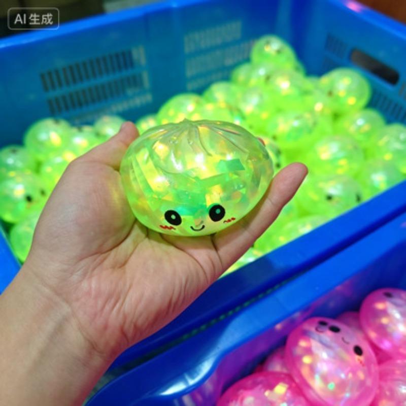 Colorful Ribbon Buns - A Fun and Colorful Shiny Style Baking Toy for Stress Relief and Venting. Transparent Coloration.