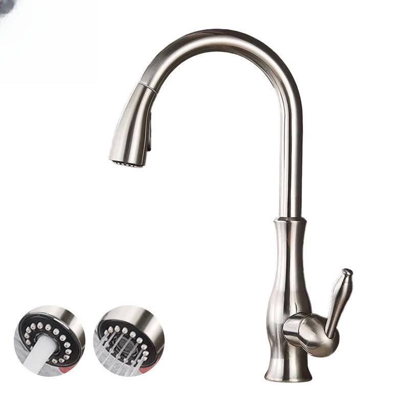 TLXT Brushed Brass Kitchen Sink Faucet