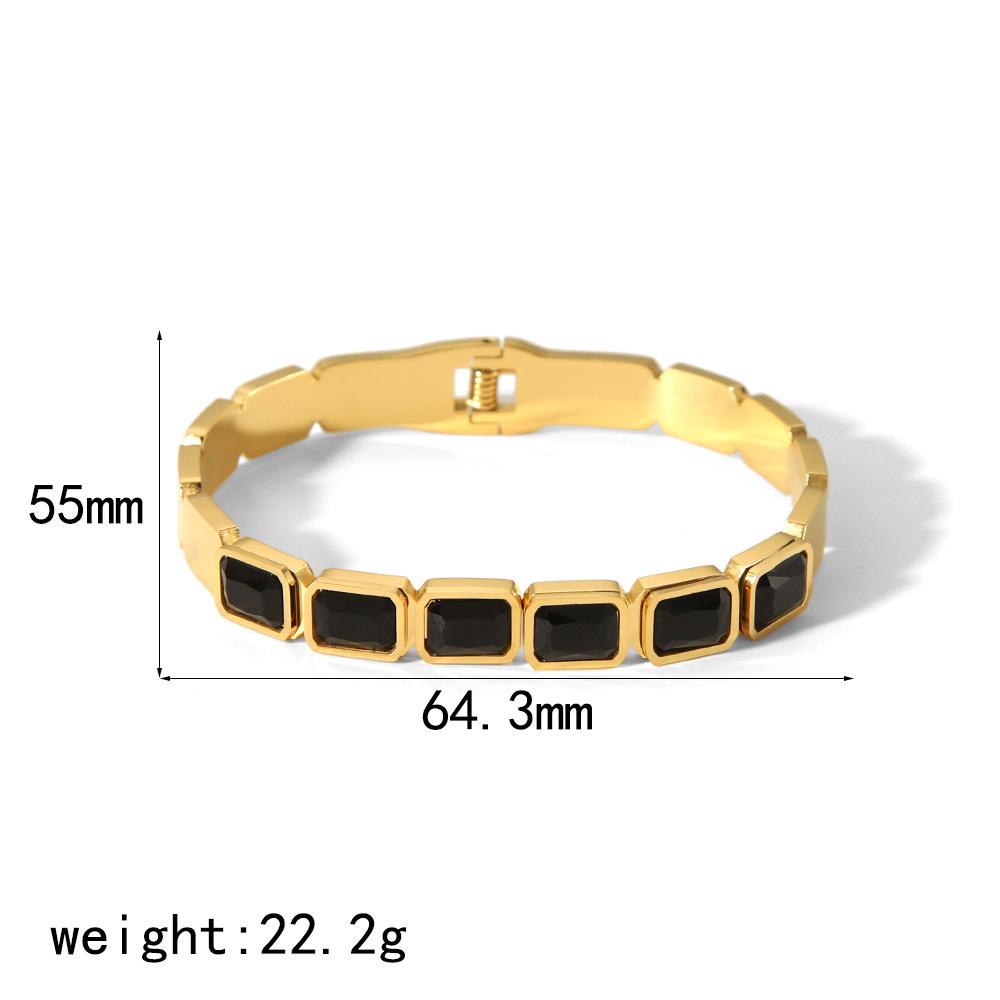 New Stainless Steel 18k Gold Inlaid Zircon Bracelet, High-end Personalized Fashion Bracelet, Bracelet.