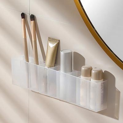 Wandmontierte Aufbewahrungsbox, Spiegelschrank, selbstklebende Aufbewahrungsbox für kleine Gegenstände, Aufbewahrungsbox für Augenbrauenstift, Lippenstift, Lipgloss