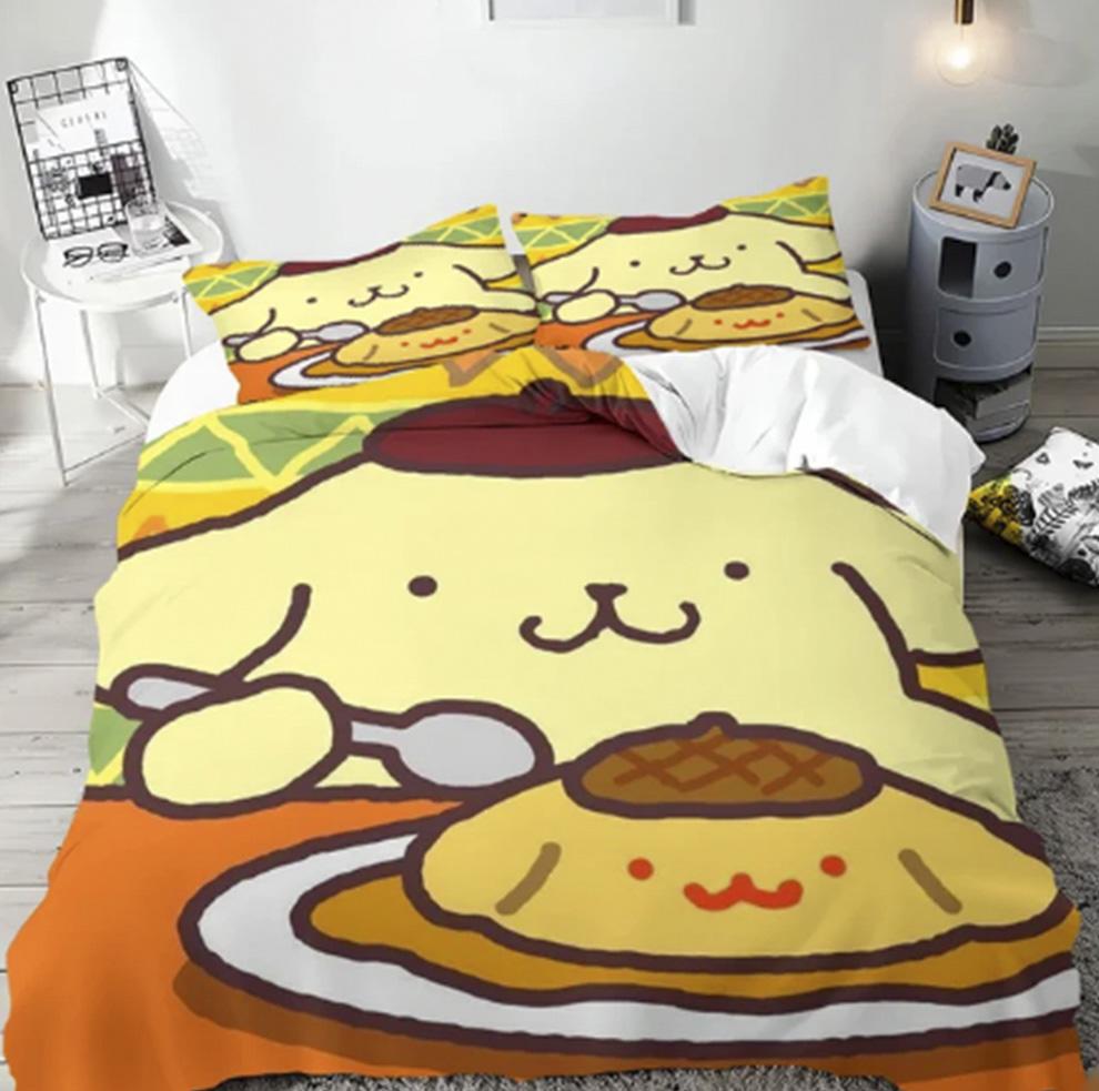Quilt Cover Cartoon Pom Pom Purin Anime Duvet Printed Comforter 100% Polyester Bedding Twin Size Children Gift Various Sizes