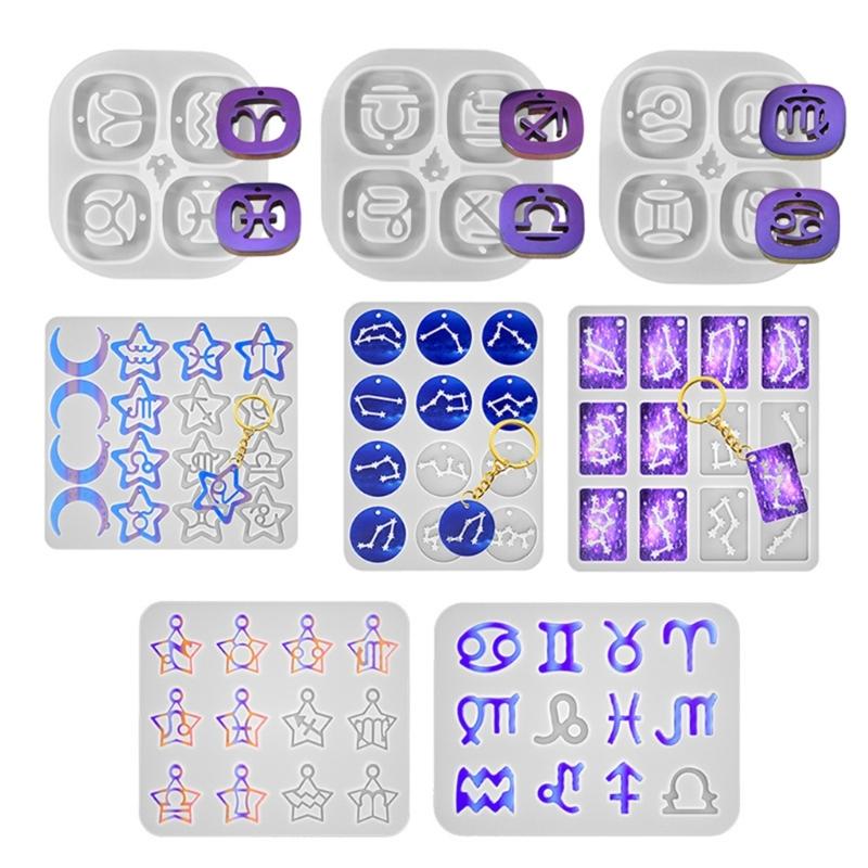 Silicone Zodiacs Keychain Pendant Mold 8 Unique Designs For Handmade Necklace Charm And Artistic Creation